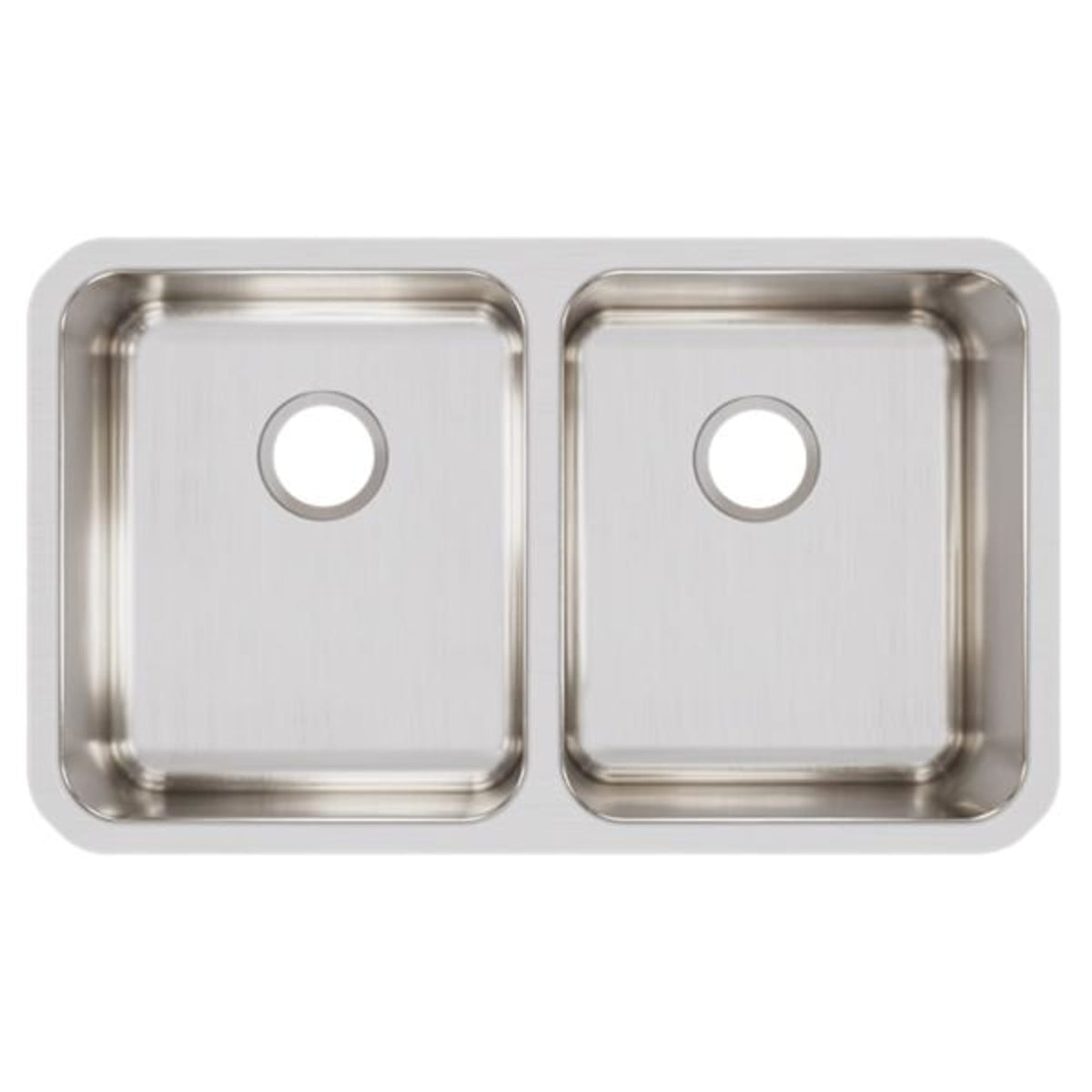 Elkay Lustertone Classic Stainless Steel, 30-3/4" x 18-1/2" x 7-7/8" Equal Double Bowl Undermount Sink