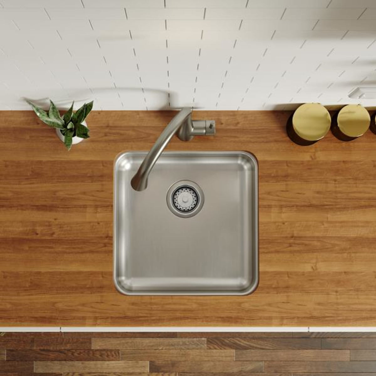 Elkay Lustertone Classic Stainless Steel 18-1/2" x 18-1/2" x 5-3/8" Single Bowl Undermount ADA Sink