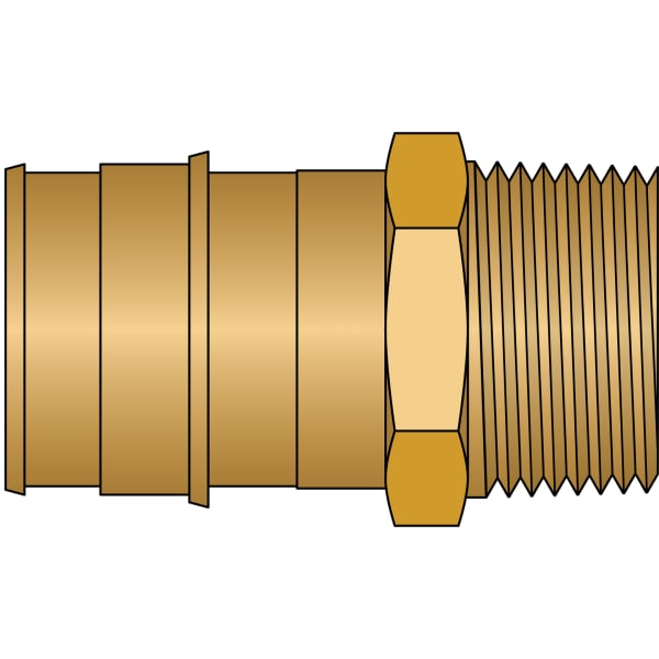 1" x 3/4" PEX Male Adapter (Expansion(F1960) x MIP) - Brass