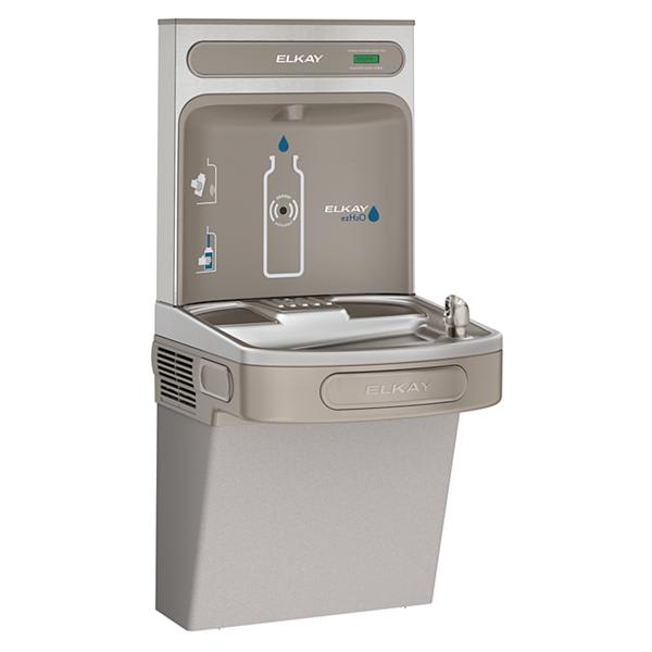 Elkay ezH2O Bottle Filling Station with Single ADA Vandal-Resistant Cooler Non-Filtered Non-Refrigerated Light Gray