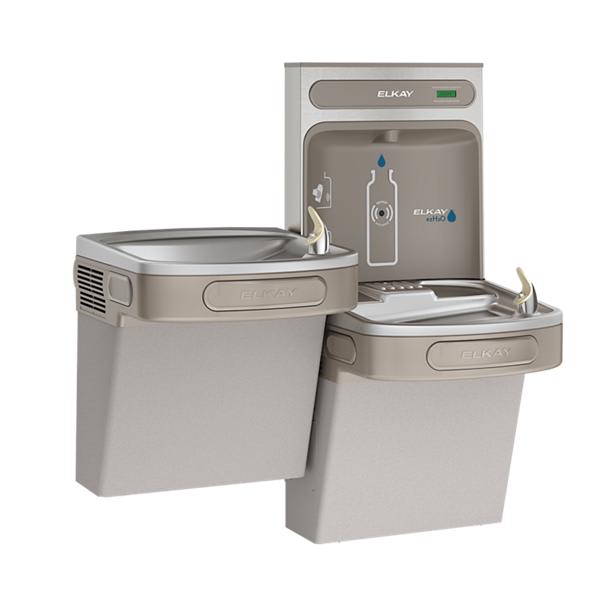 Elkay ezH2O Bottle Filling Station & Versatile Bi-Level ADA Cooler Non-Filtered Refrigerated Light Gray