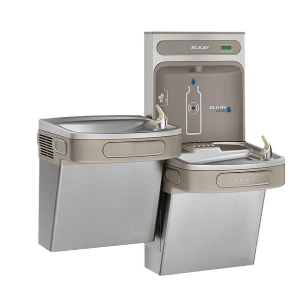 Elkay EZSTL8WSSK ezH2O Bottle Filling Station & Versatile Bi-Level ADA Cooler Non-Filtered Refrigerated Stainless