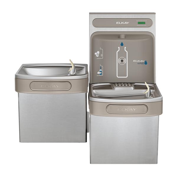 Elkay EZSTL8WSSK ezH2O Bottle Filling Station & Versatile Bi-Level ADA Cooler Non-Filtered Refrigerated Stainless