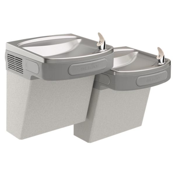 Elkay EZSTLDDLC Wall Mount Versatile Bi-Level ADA Cooler Non-Filtered Non-Refrigerated Light Gray Granite