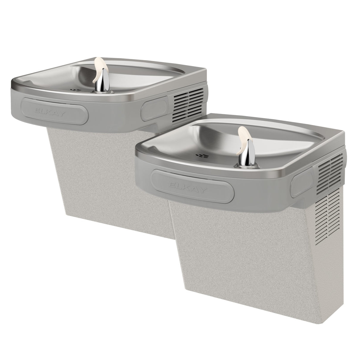 Elkay EZSTLDDLC Wall Mount Versatile Bi-Level ADA Cooler Non-Filtered Non-Refrigerated Light Gray Granite