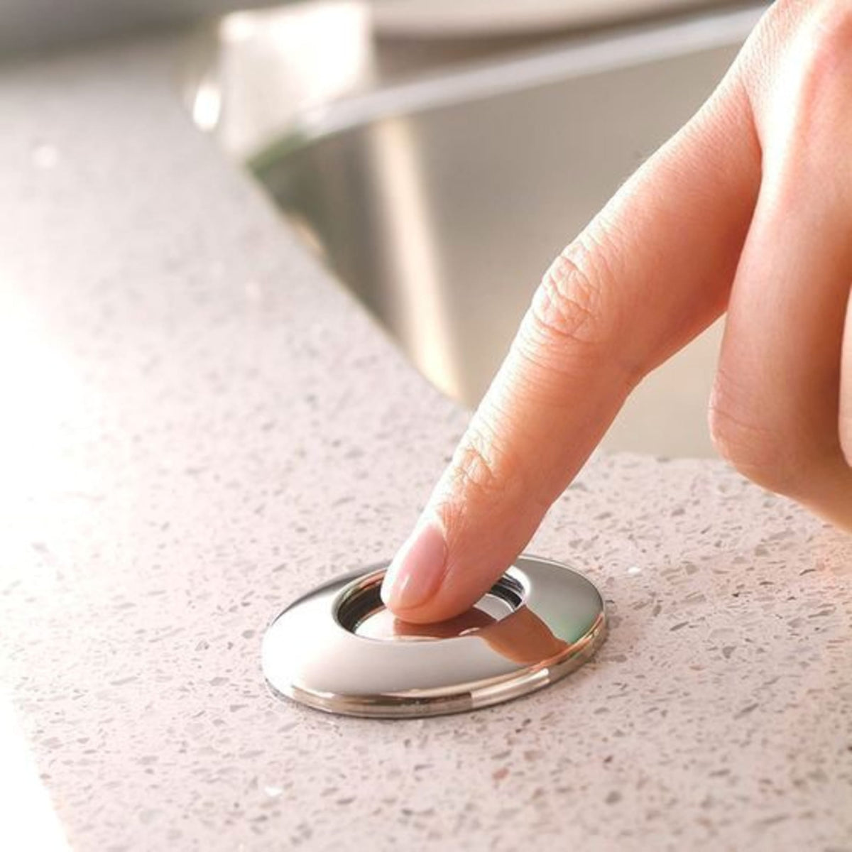 InSinkErator - SinkTop Switch™ (Air Switch) Chrome/White (Button) - Dual Outlet
