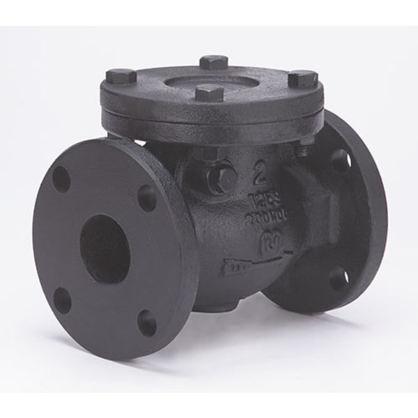 4" - Flange x Flange - Cast Iron  Check Valve - 125 SWP - 200 WOG, Horizontal Swing, Bronze Seat, Solid Wedge Disc