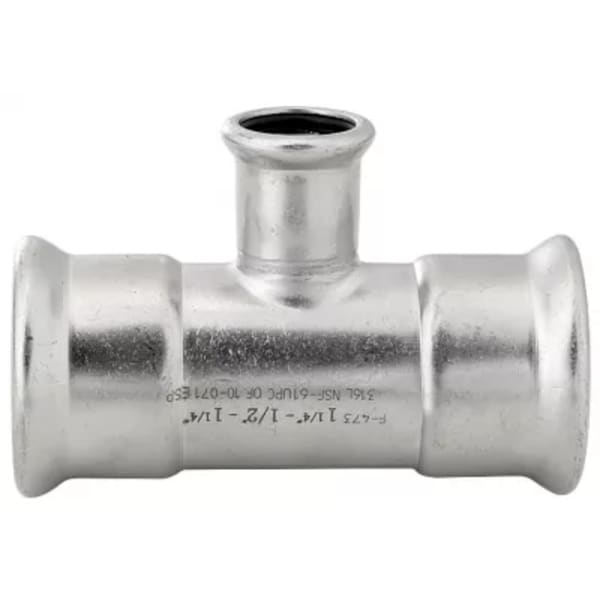 3/4x1/2" Tee - 316 Stainless Steel - Press
