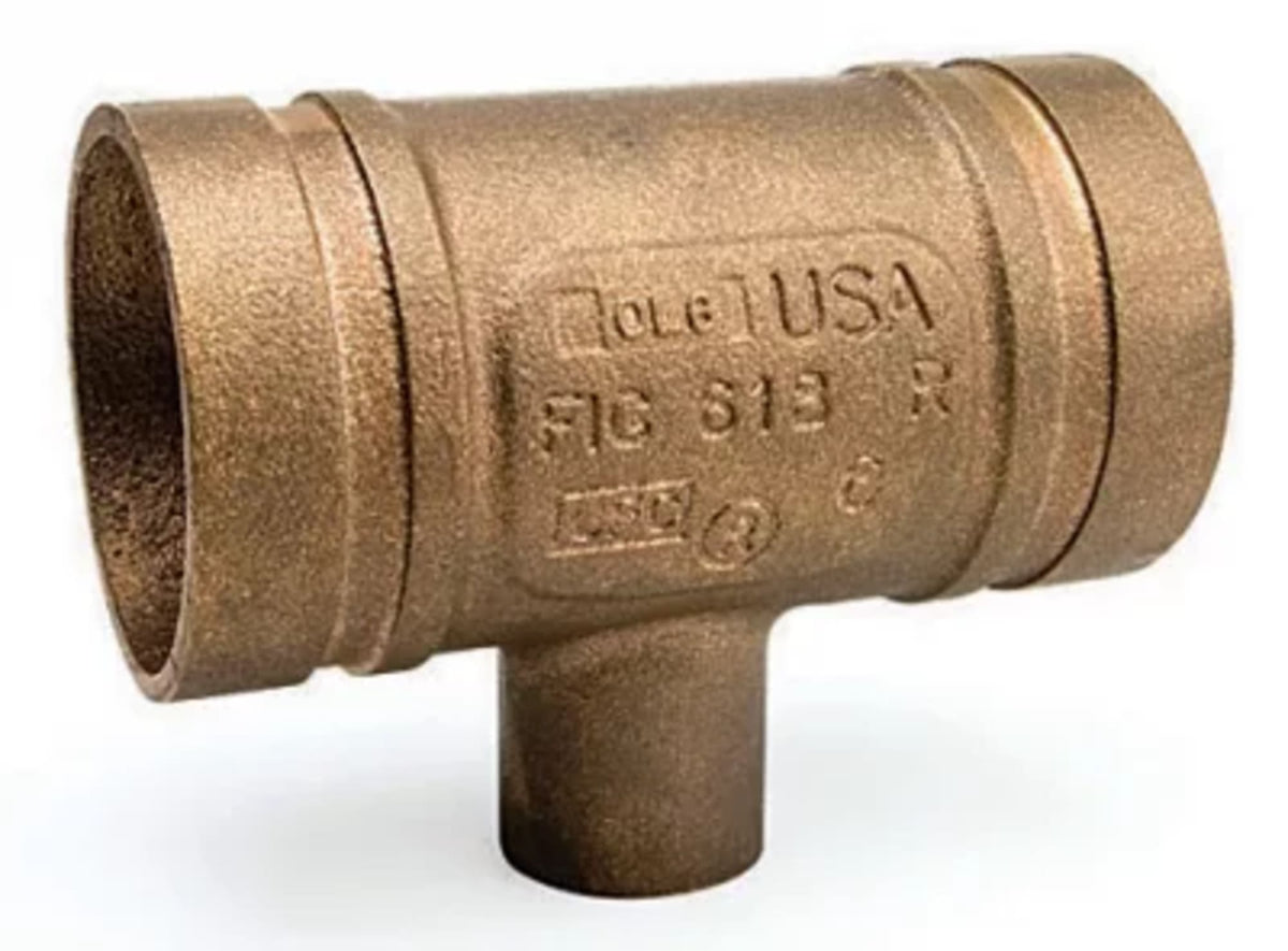 Gruvlok 4" x 1" Tee (Reducing) - Copper - GR x GR x GR