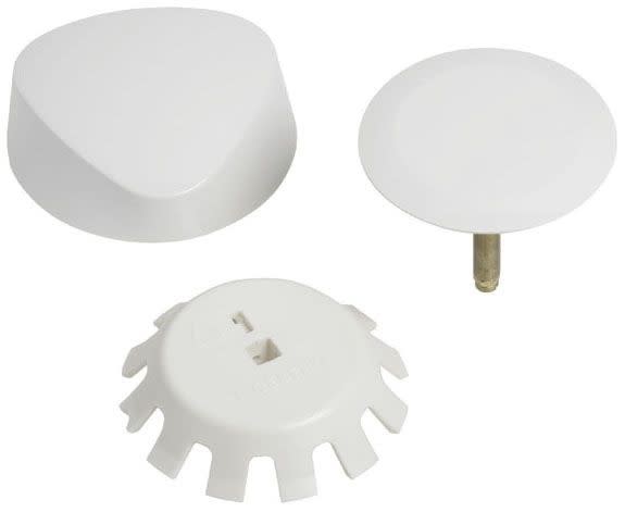 Geberit 151.550.DY.1 White, Molded Plastic, Trim Kit with Handle and Plunger for Bath Waste and Overflow