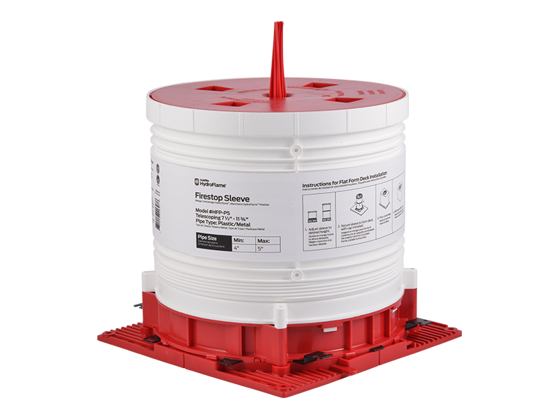 HoldRite HFP-P5 HydroFlame Pro Series Fire Stop Telescoping Deck Sleeve 4-in-5-in Plastic or Metal Pipe