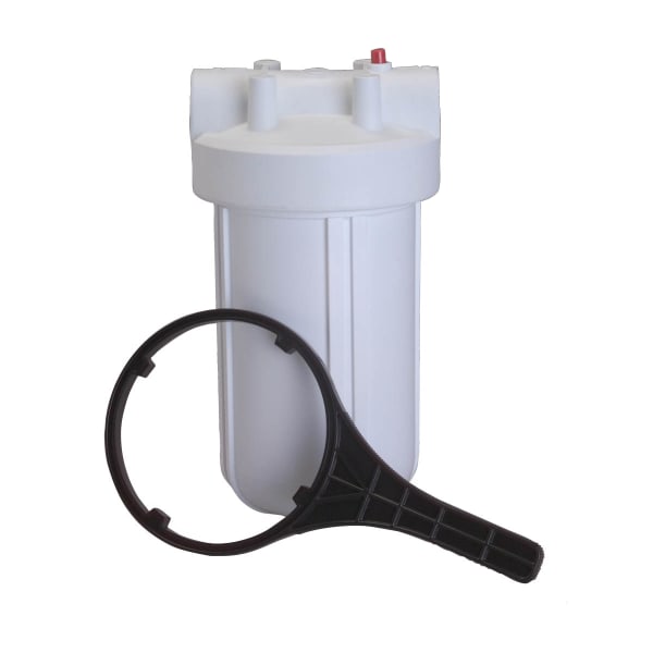 1" x 10" High Flow Filter Housing with Wrench  - White Sump