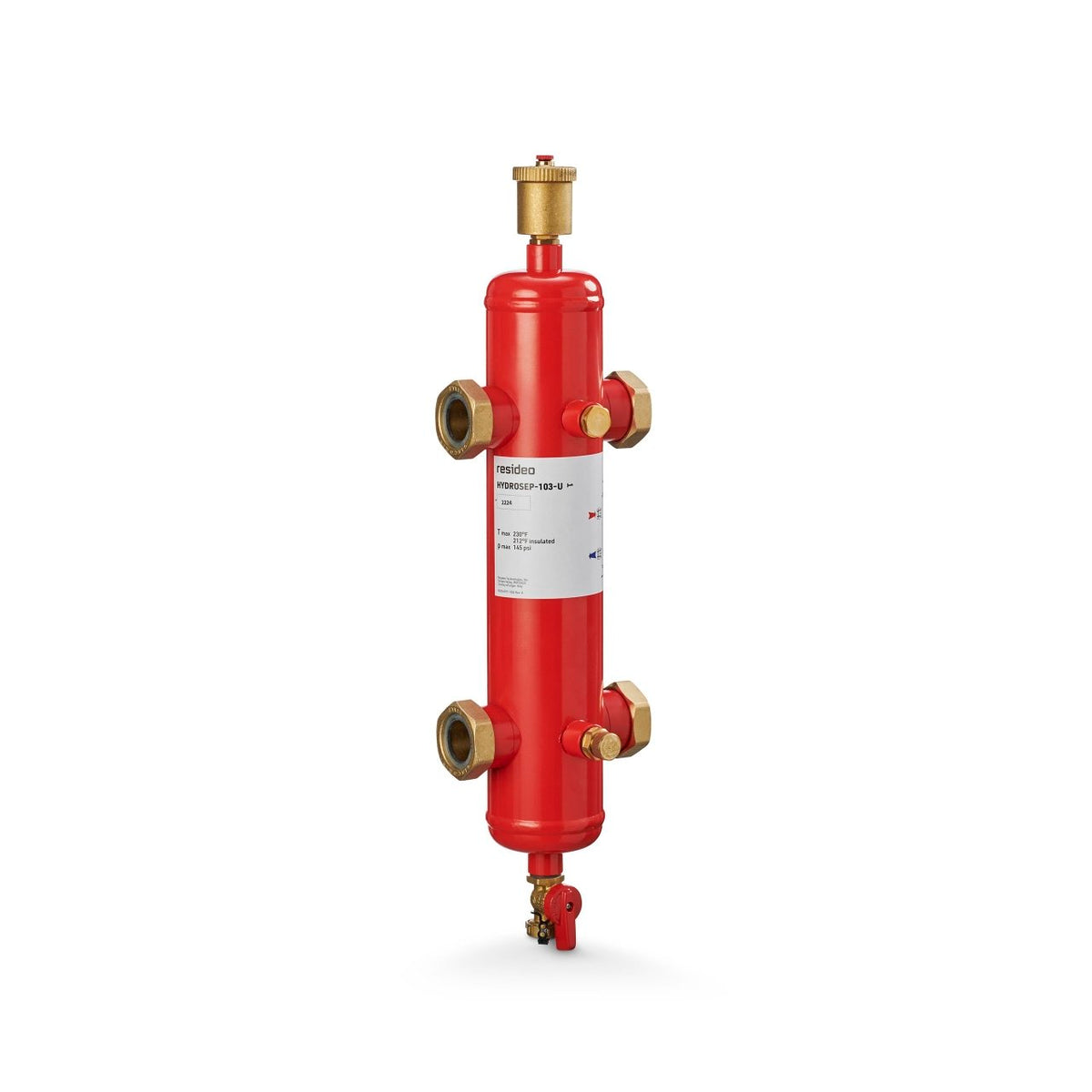 Resideo HYDROSEP-102-U/U Hydraulic Separator, Union, 1 in