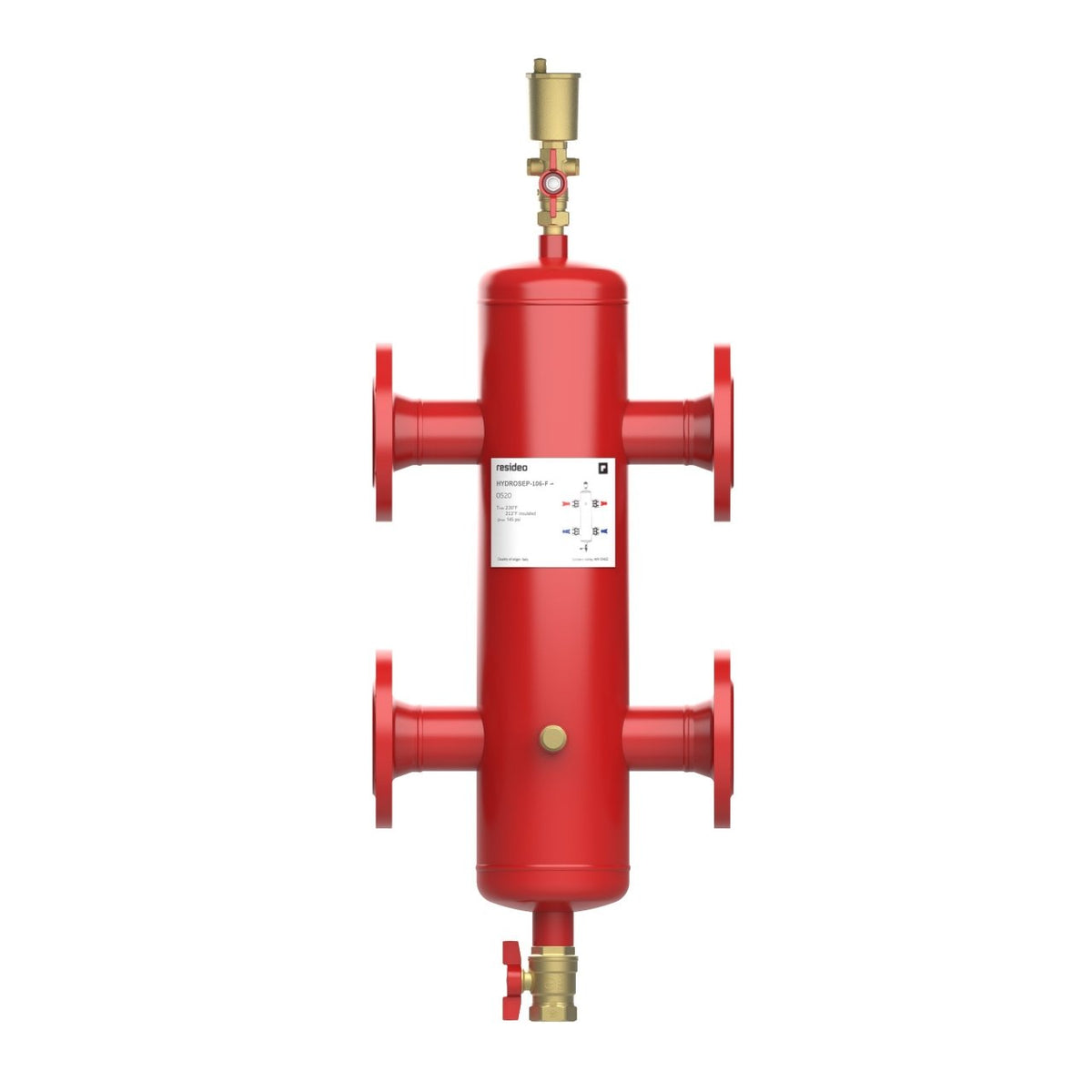 Resideo HYDROSEP-105-F/U Hydraulic Separator, Flanged, 2 in