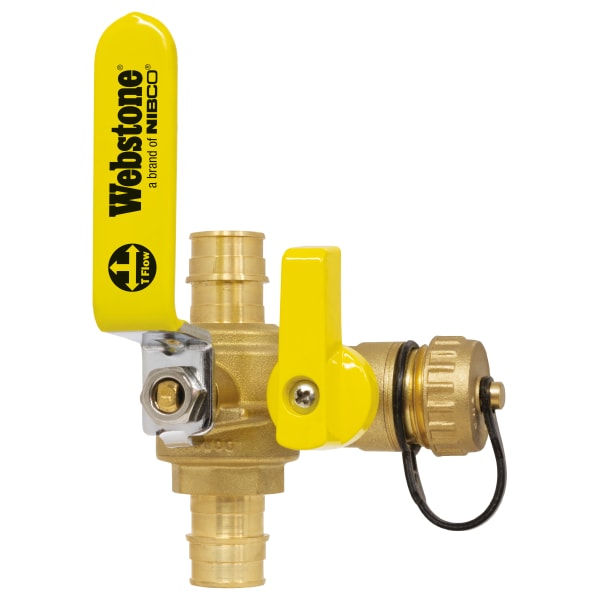 1-1/4" PEX F1960 Full Port Ball Valve with Hose Drain