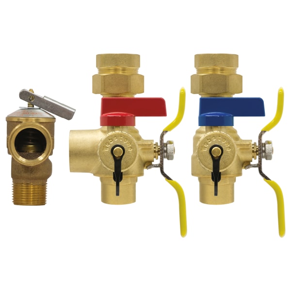 3/4" FIP Union x Sweat Tankless Supply Valve Kit with PRV