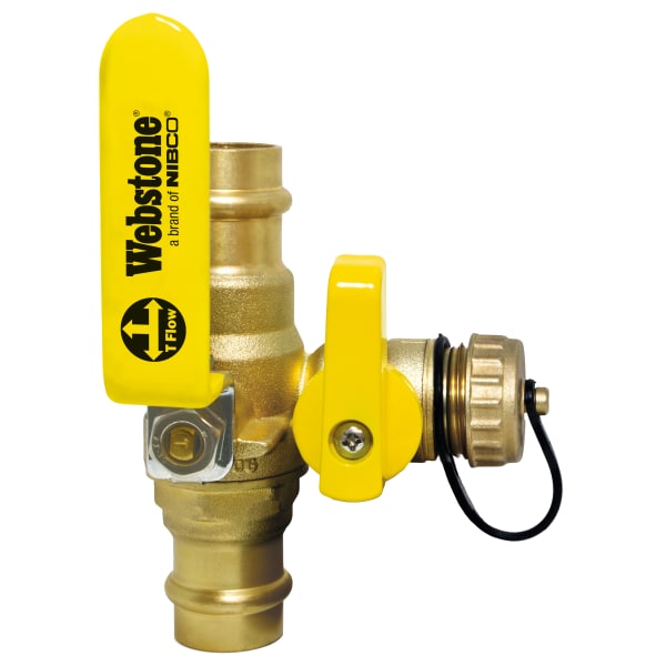 3/4" Press Full Port Ball Valve with Hose Drain LF