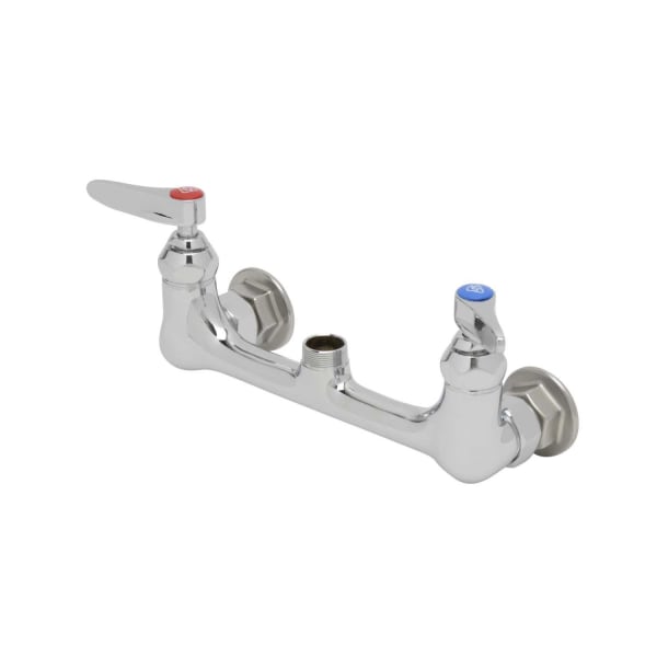 Double Pantry Swivel Base Faucet, Wall Mount, 8" Centers, Less Nozzle