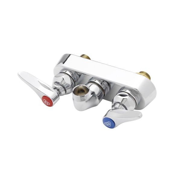 Workboard Faucet, Wall Mount, 4" Centers, Lever Handles, Less Nozzle