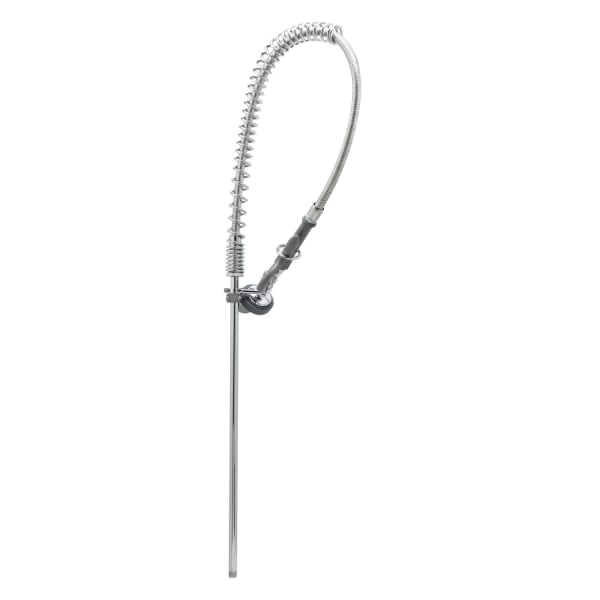 Pre-Rinse Assembly, 44" Stainless Steel Hose, Self-Closing Squeeze Valve, Wall Bracket