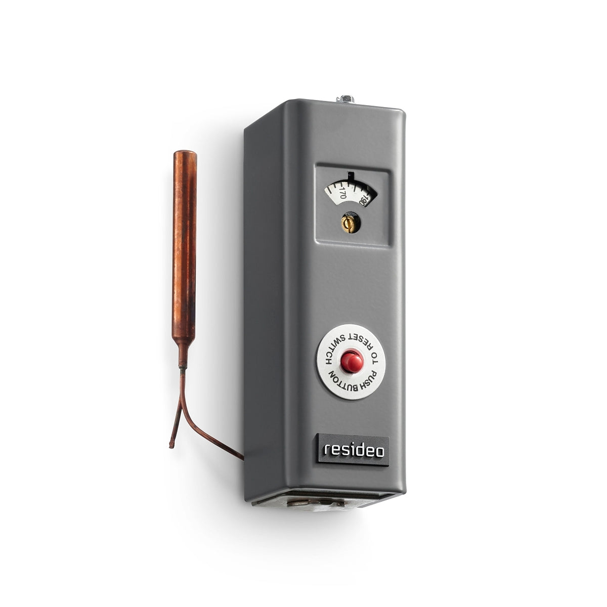 Resideo L4006E1000/U Manual Reset Aquastat, Breaks on Rise, 130–270°F, with 1/2 in Well