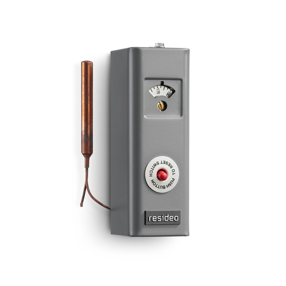 Resideo L4006E1000/U Manual Reset Aquastat, Breaks on Rise, 130–270°F, with 1/2 in Well