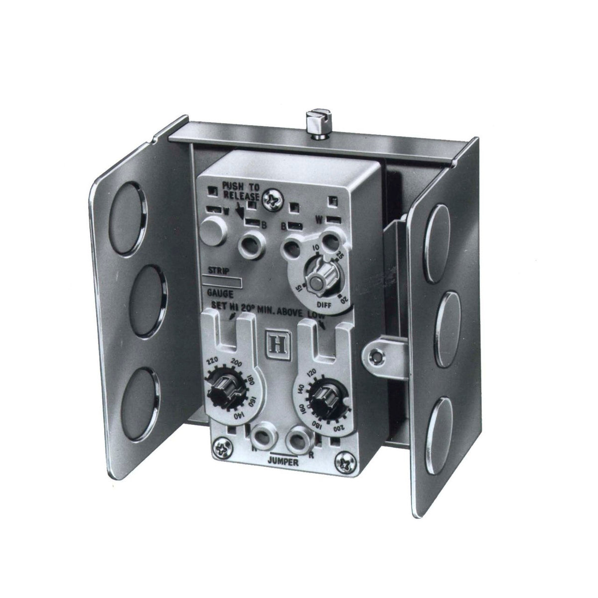 Resideo L4081B1096/U Dual Aquastat, High Limit 130–240°F, Circulator 110–220°F, Less Well