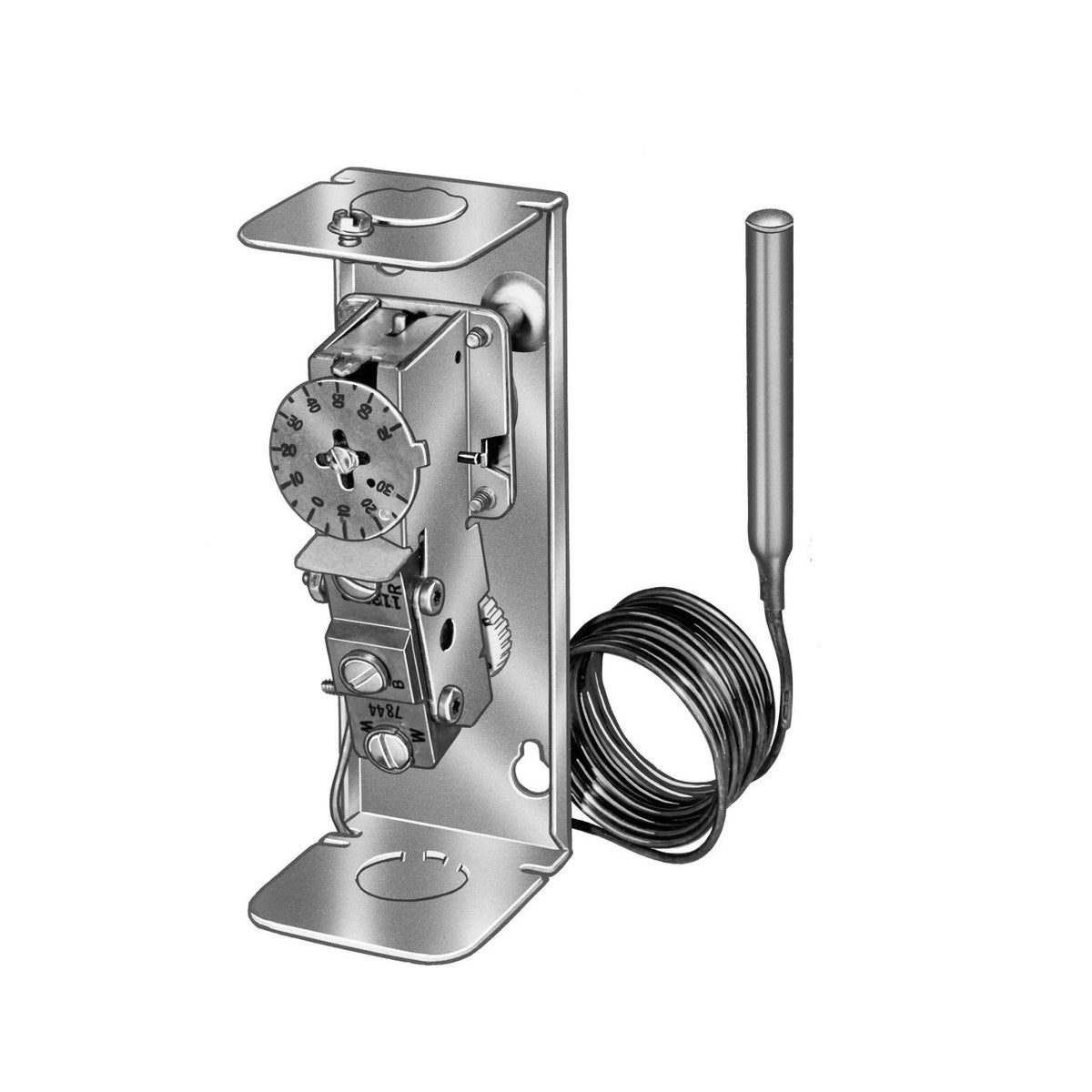 Resideo L4008E1305/U Manual Reset Aquastat, Breaks on Rise, 100–240°F, 66 in Capillary, Less Well