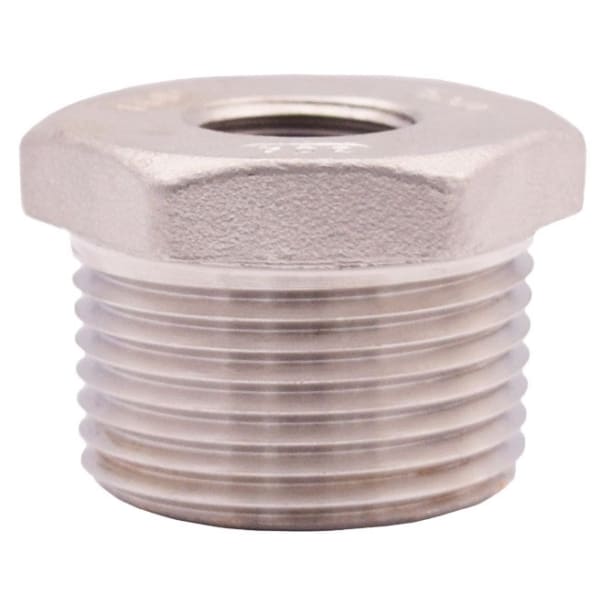1-1/2" x 1-1/4" - 304 Stainless Steel Hex Bushing - FNPT x MNPT