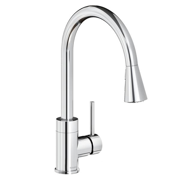 Elkay Avado Single Hole Kitchen Faucet with Pull-down Spray and Forward Only Lever Handle Chrome