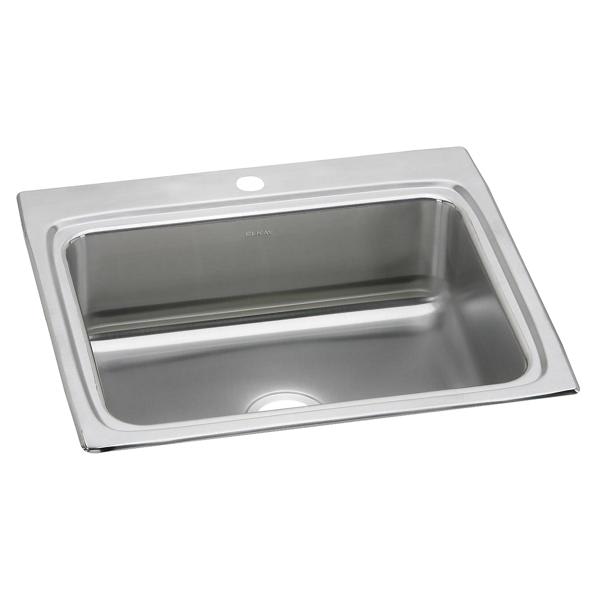 Elkay Lustertone Classic Stainless Steel 25" x 22" x 8-1/8" 1-Hole Single Bowl Drop-in Sink