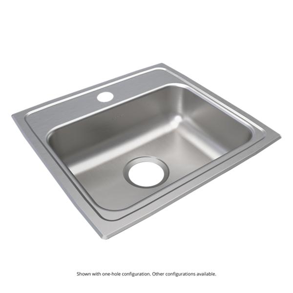 Elkay Lustertone Classic Stainless Steel 19" x 18" x 5-1/2" 3-Hole Single Bowl Drop-in ADA Sink