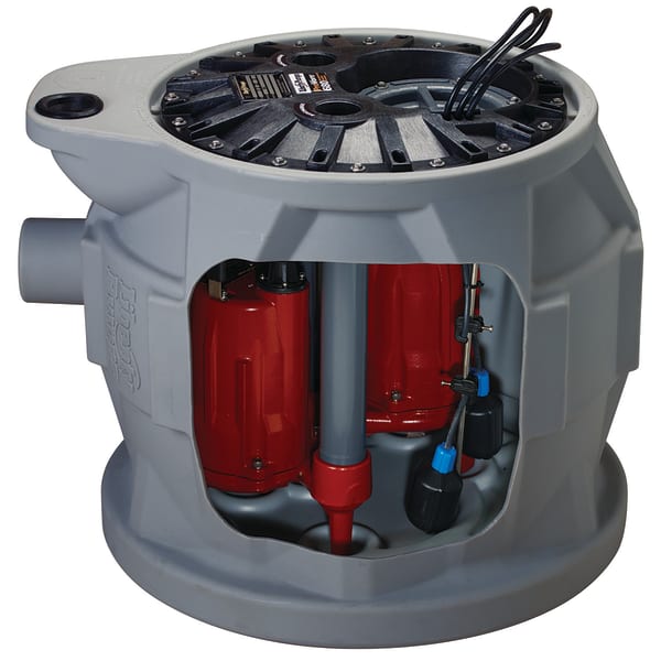 1 HP, Duplex Sewage Package, 1 PH, 115V, 2" Discharge, 10' Stack, 10' Cord