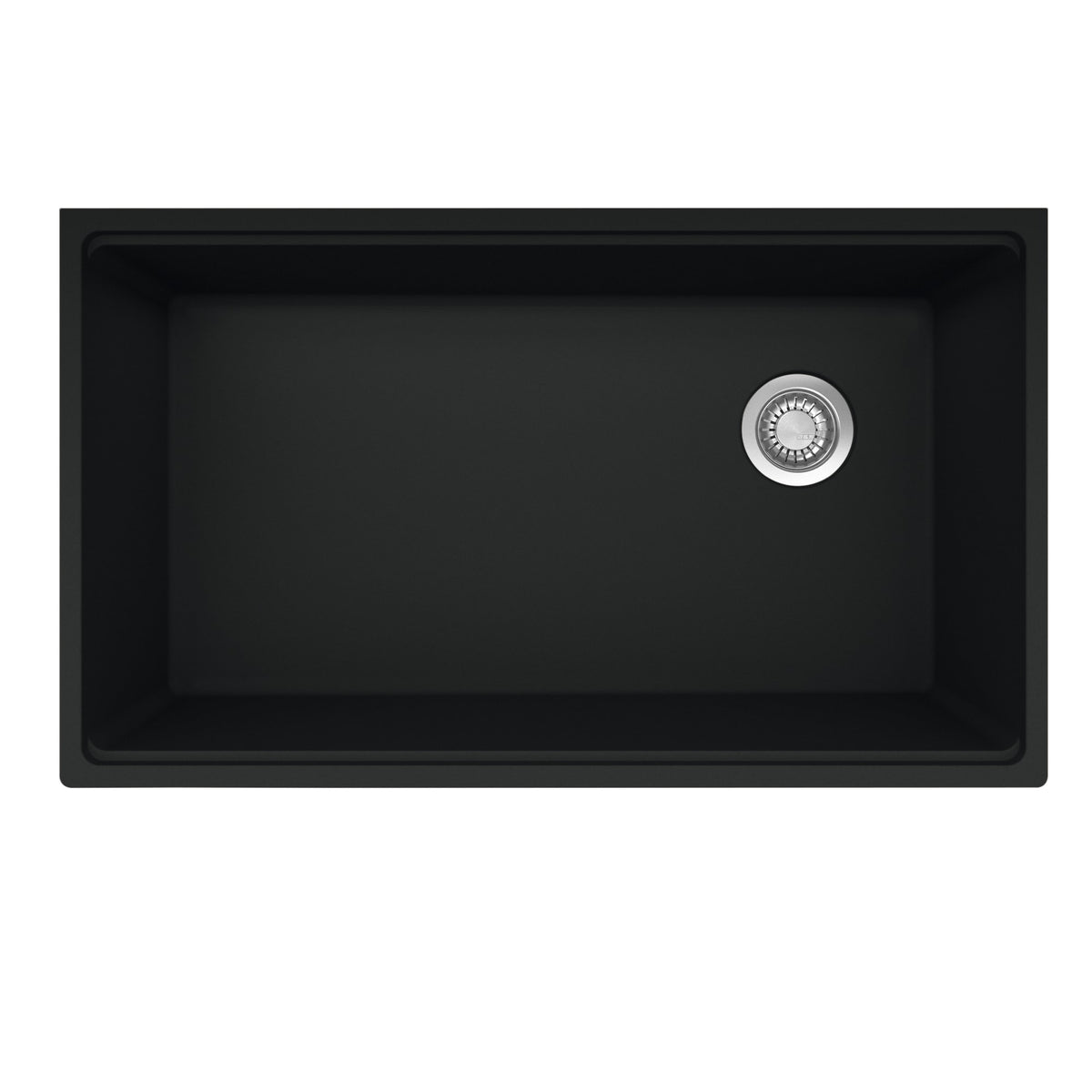 Franke Maris Undermount 33-in x 19.31-in Granite Single Bowl Kitchen Sink in Matte Black