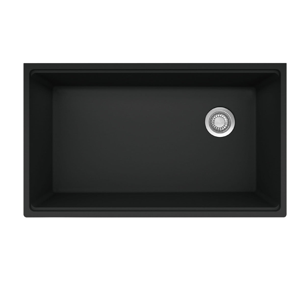Franke Maris Undermount 33-in x 19.31-in Granite Single Bowl Kitchen Sink in Matte Black
