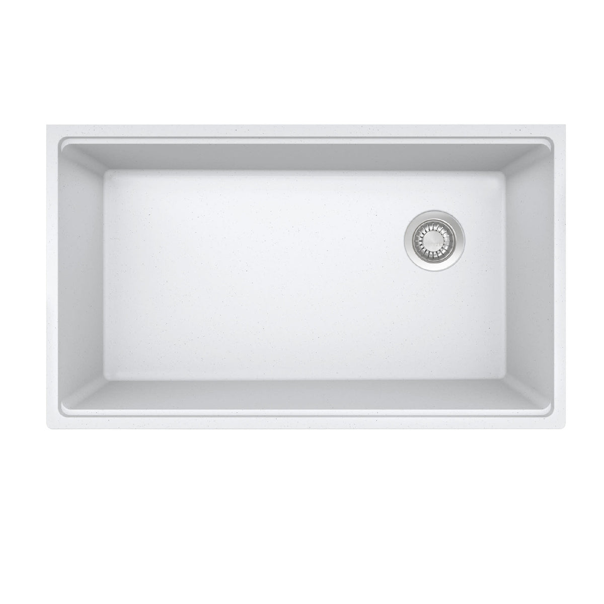 Franke MAG11031OW-PWT-WKC Maris Undermount 33" x 19.31" Granite Single Bowl Kitchen Sink in Polar White