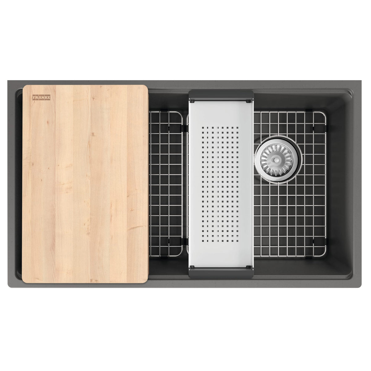 Franke MAG11031OW-SHG-WKC Maris Undermount 33" x 19.31" Granite Single Bowl Kitchen Sink in Stone Grey