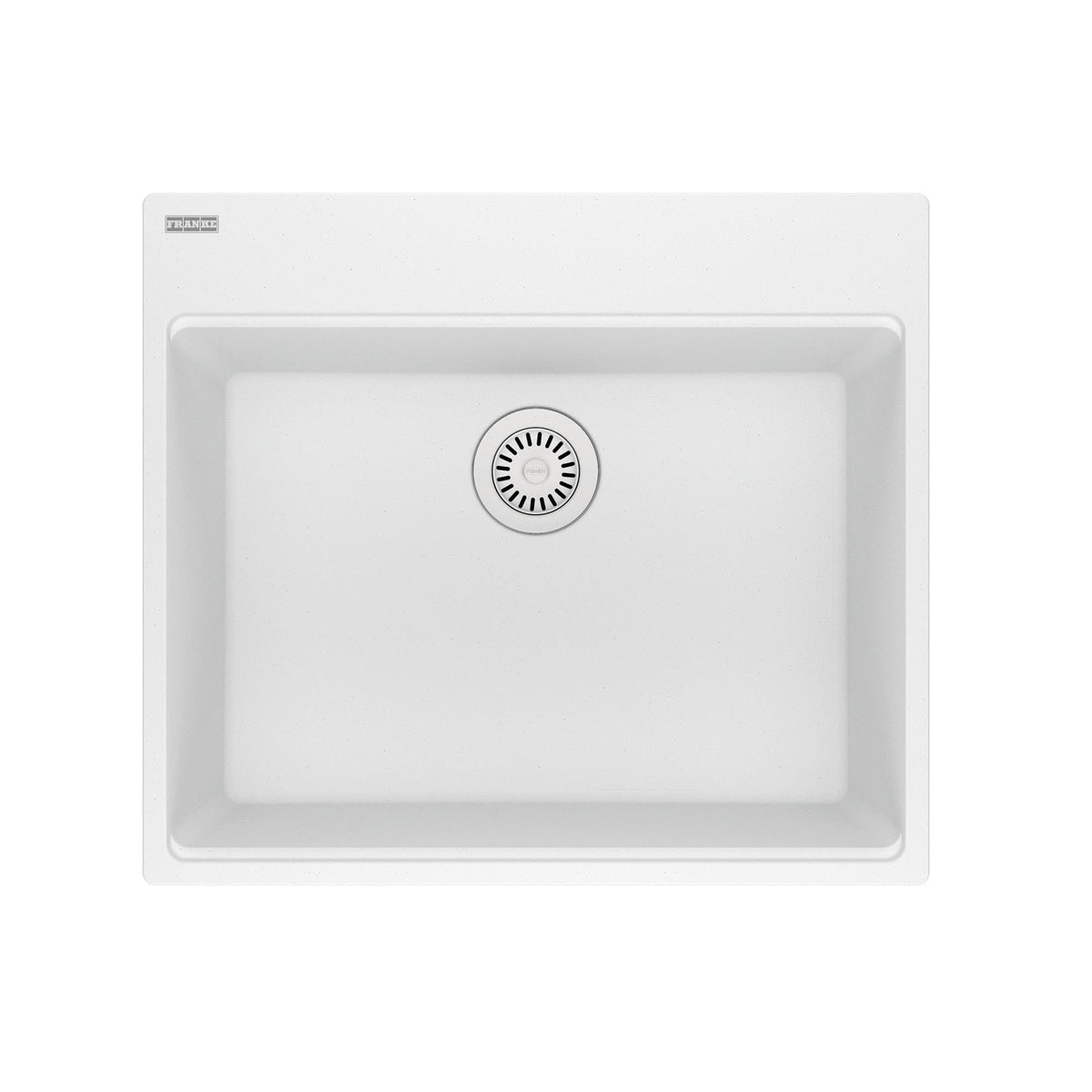 Franke Maris Topmount 25-in x 22-in Granite Single Bowl Kitchen Sink in Polar White