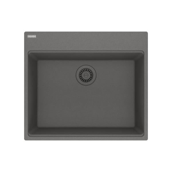 Franke Maris Topmount 25-in x 22-in Granite Single Bowl Kitchen Sink in Stone Grey