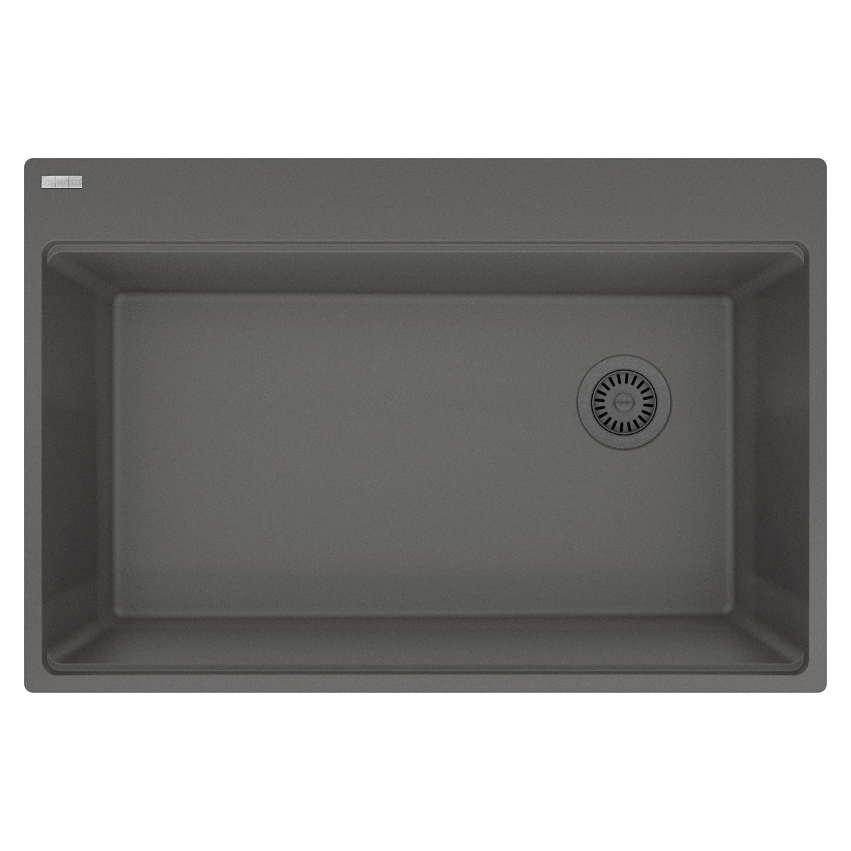 Franke Maris Topmount 33-in x 22-in Granite Single Bowl Kitchen Sink in Stone Grey