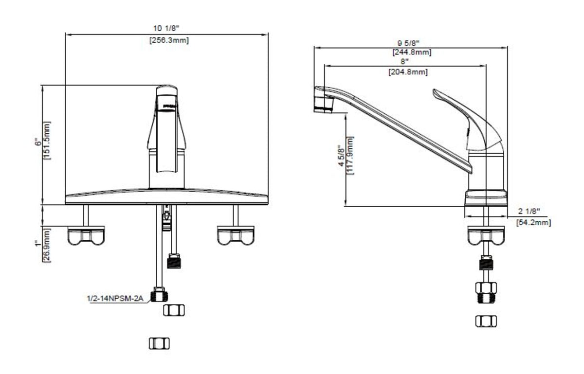 Matco-Norca LV-105C Single Handle Kitchen Faucet - Chrome