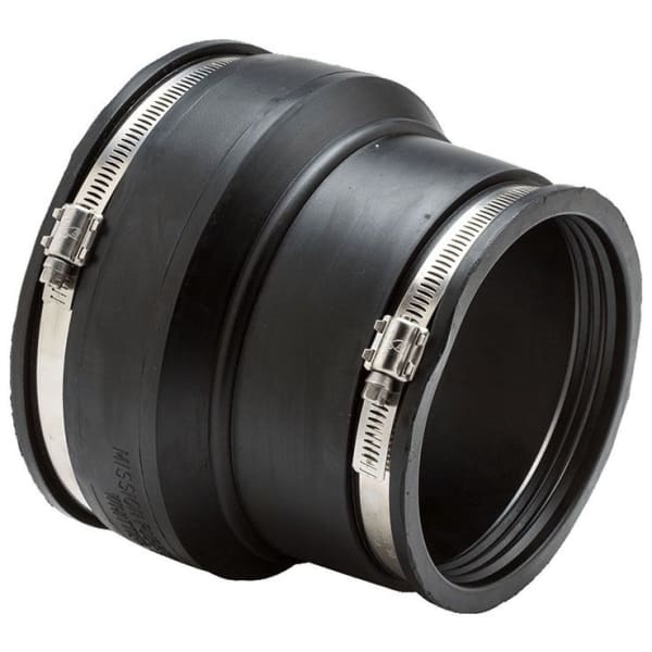 4" Clay to 4" Cast Iron/Plastic Unshielded Rubber Coupling 1404219