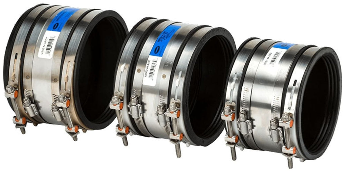 Mission Rubber 1-1/2" Cast Iron/Plastic to 1-1/2" Cast Iron/Plastic Shielded Adjustable Rubber Repair Coupling 1401072