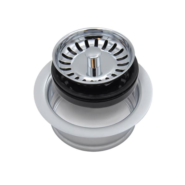 Classic - Complete Stopper & Strainer Unit Waste Disposer Trim - Brushed Stainless