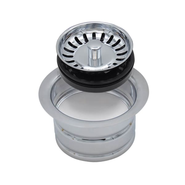 Classic - Complete Stopper & Strainer Unit Waste Disposer Trim - Extended Flange - Brushed Stainless