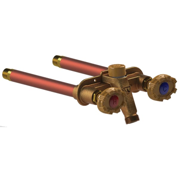 Model V22 - Hot & Cold Hydrants FIP / MIP, 1/2" - 3/4" Connection, Wall Depth - 10", Vertical, Metal Handle