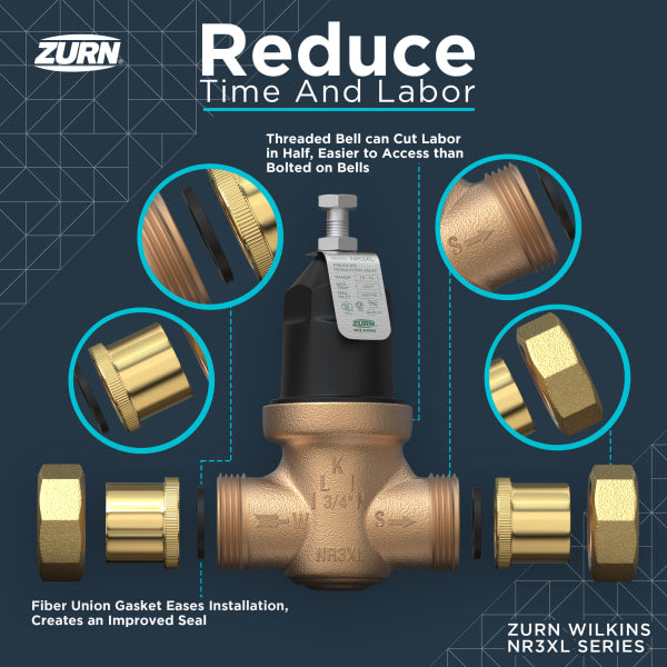 1 in. NR3XL Pressure Reducing Valve, Single Union FNPT Connection