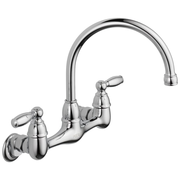 Peerless Claymore™ Two Handle Wall Mounted Kitchen Faucet Chrome