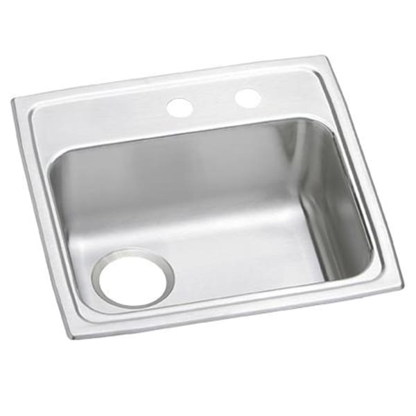Elkay Celebrity Stainless Steel 19-1/2" x 19" x 5-1/2" MR2-Hole Single Bowl Drop-in ADA Sink with Quick-clip and Left Drain