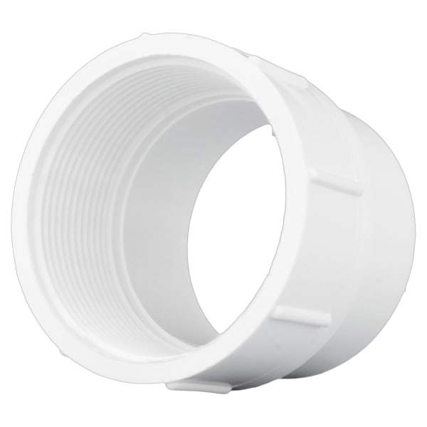8" PVC DWV Fitting Female Adapter (Cleanout Adapter less Plug) - Spigot x FPT